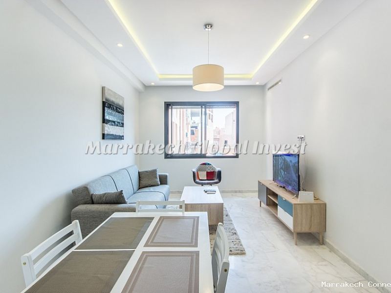 Appartement design 2 chambres en location saisonnière – Guéliz, Marrakech