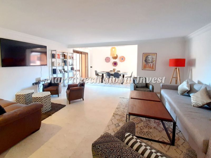 Appartement F3 de luxe meublé avec terrasse près du Carré Eden – Guéliz, Marrakech